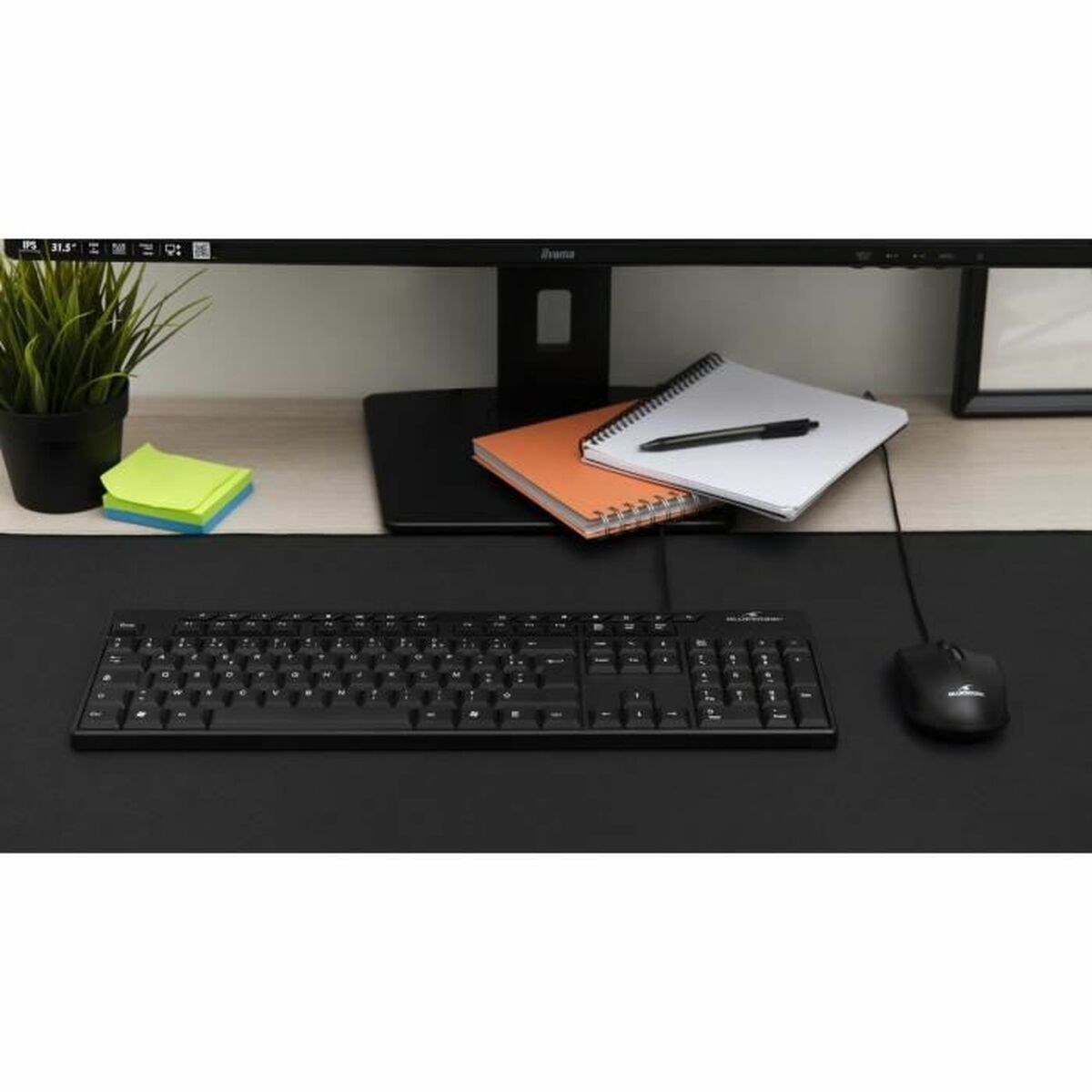 Tipkovnica Bluestork MEDIA OFFICE Crna AZERTY